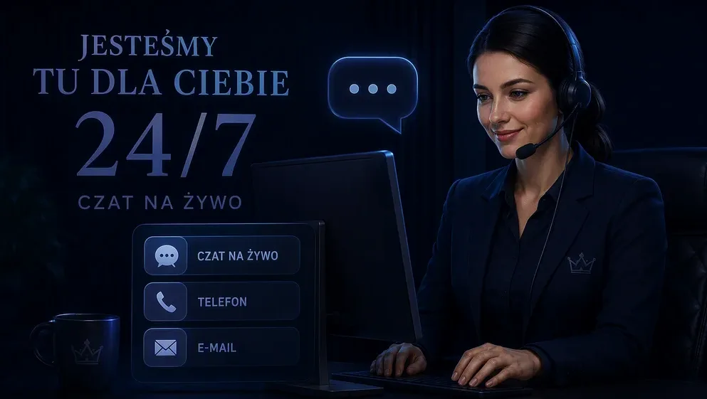 konsultant obsługi klienta przy komputerze, czat na żywo